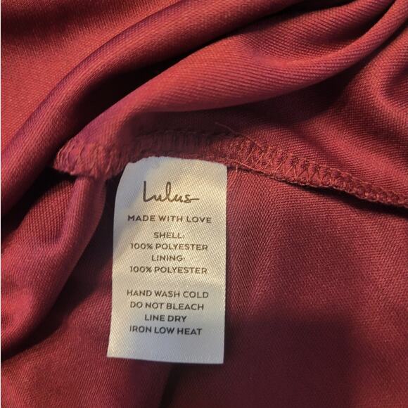 NWT Lulu’s Burgundy Halter Mini Dress S Skater Fit Flare Wedding Party Chic - Picture 11 of 12